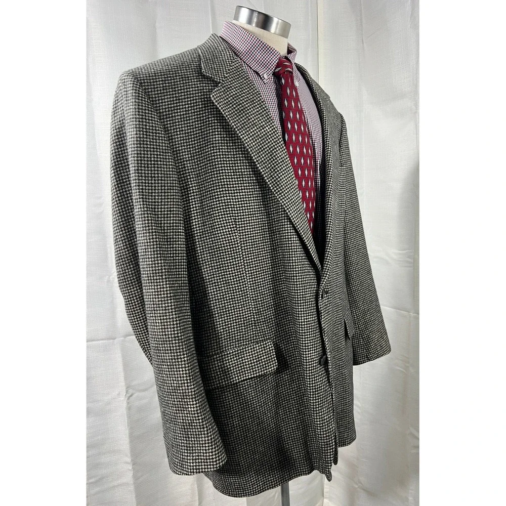 Vtg Brooks Brothers Mens 100% Camelhair Houndstooth Blazer USA Gorp *Read